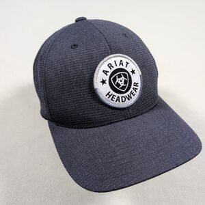 Ariat Flexfit Mens L XL Navy Blue Baseball Cap Hat "Headwear" Logo Western